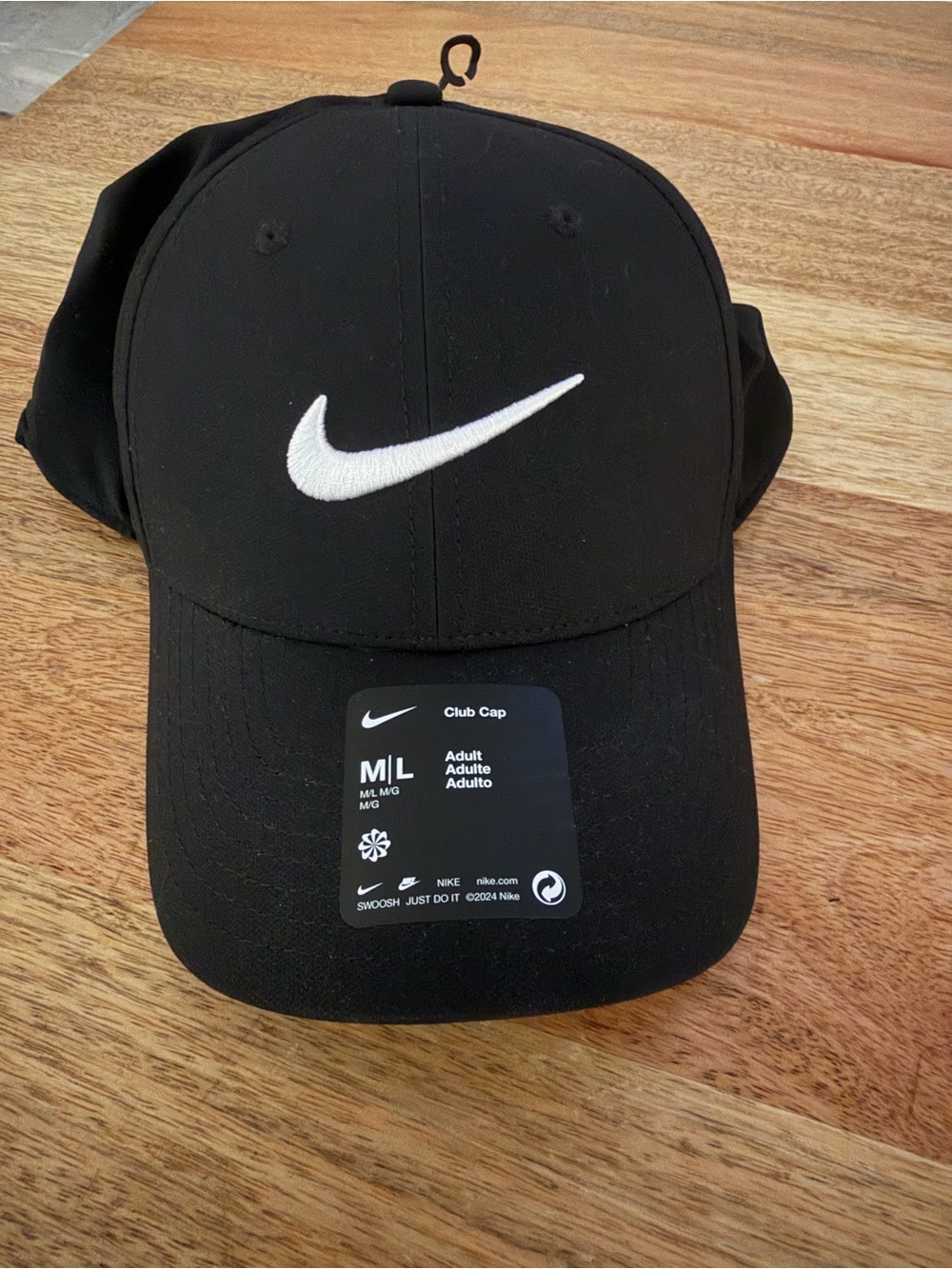 Nike Black Club Cap with White Swoosh